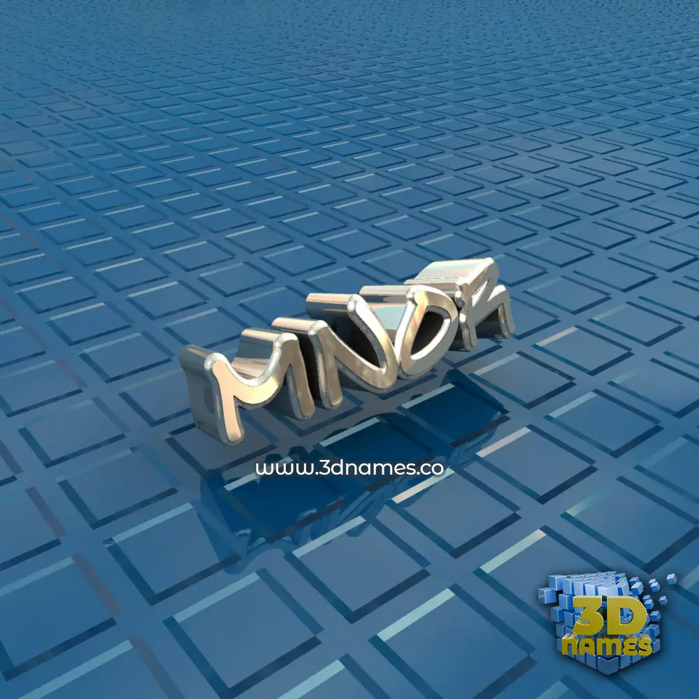 mnor in Blue Bling style - 3D name wallpaper