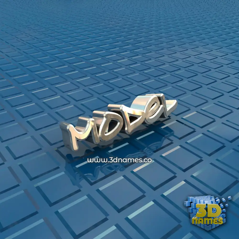 model in Blue Bling style - 3D name wallpaper