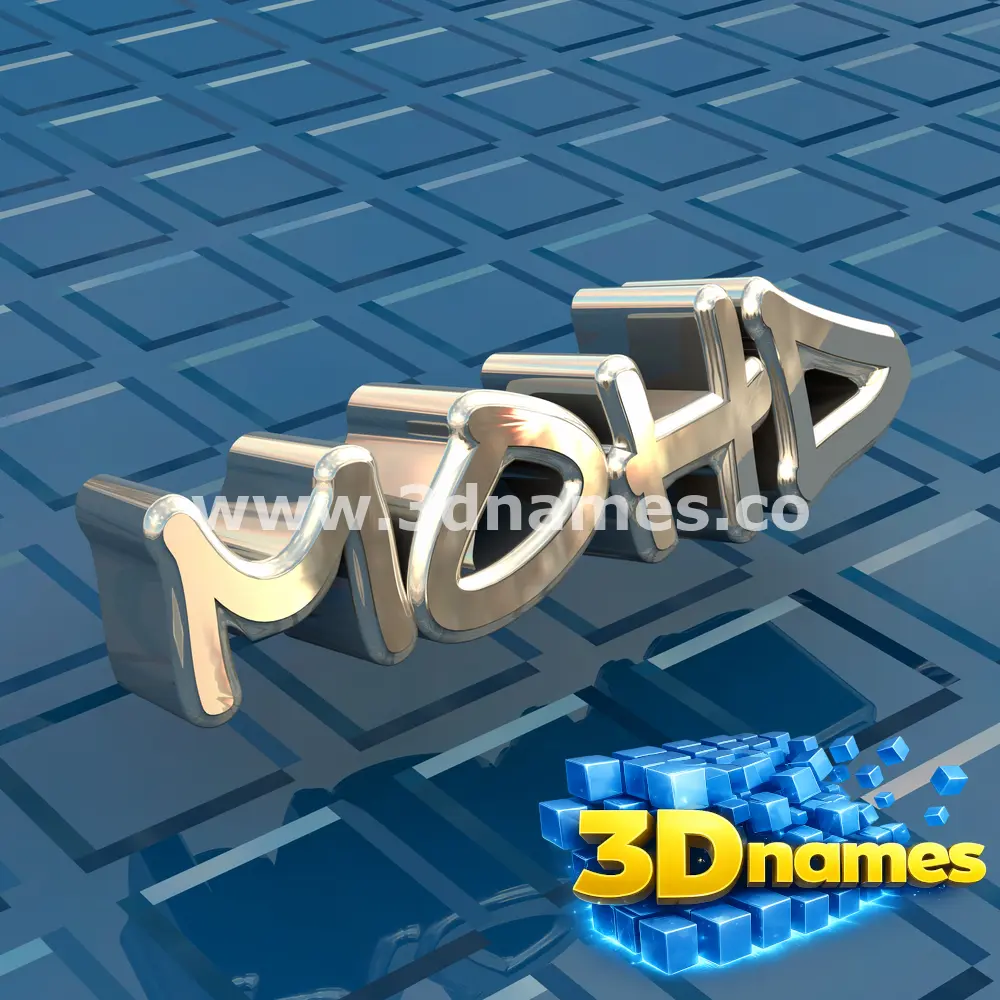 mohd in Blue Bling style - 3D name wallpaper