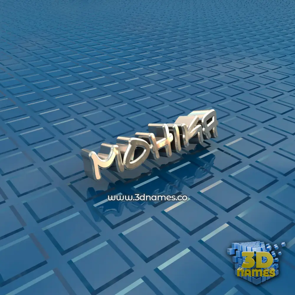 mohika in Blue Bling style - 3D name wallpaper