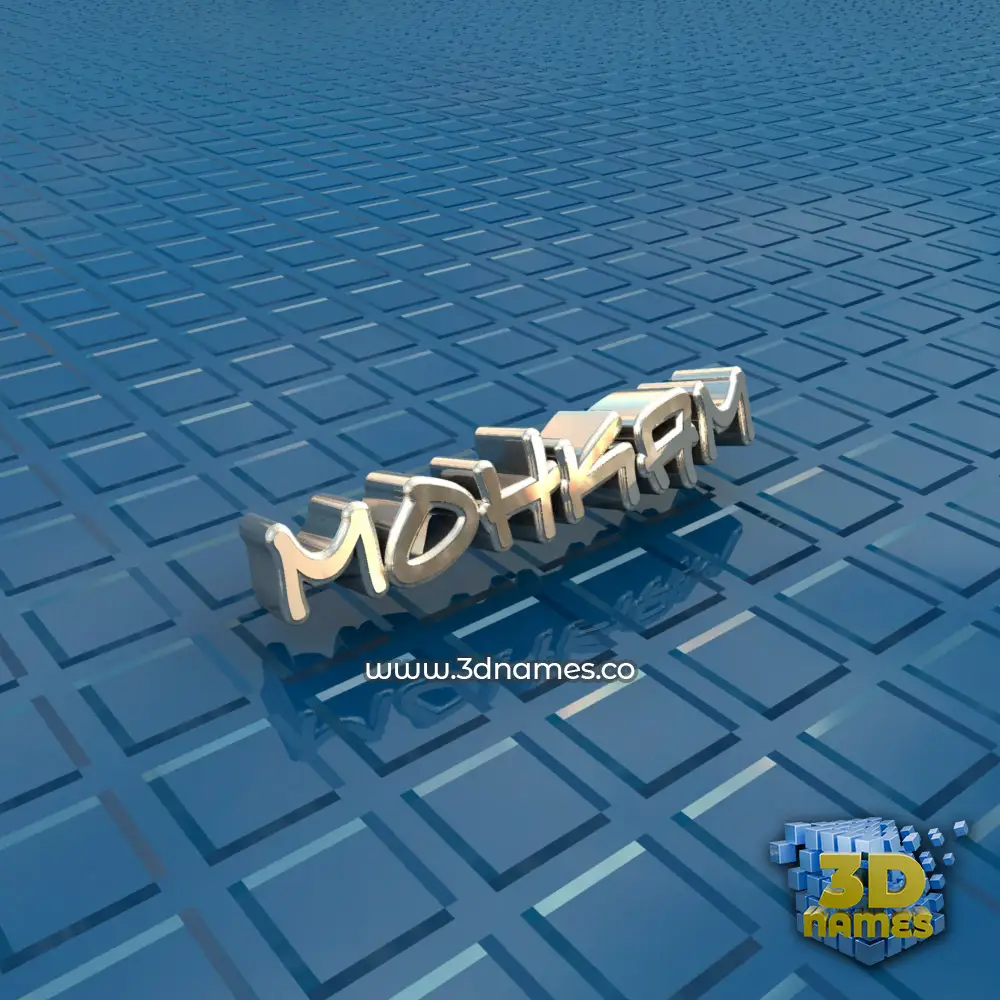 mohkam in Blue Bling style - 3D name wallpaper