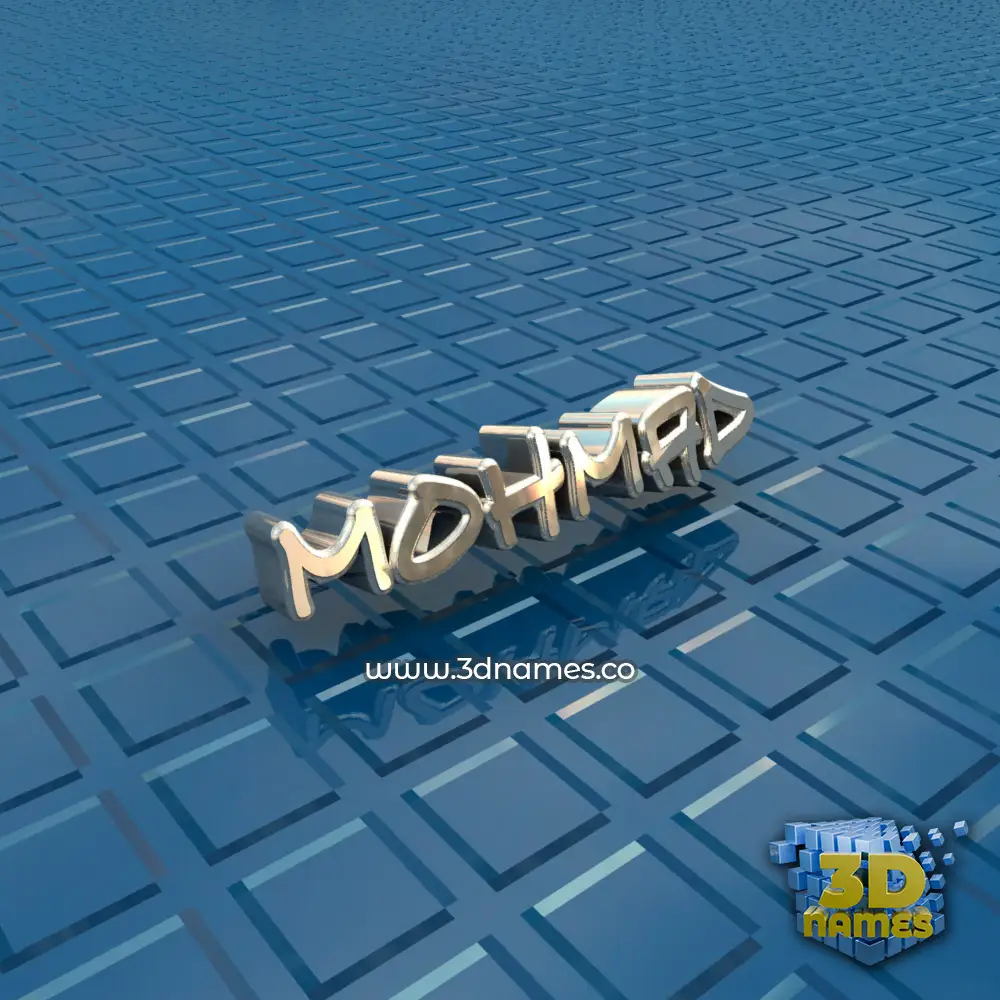mohmad in Blue Bling style - 3D name wallpaper