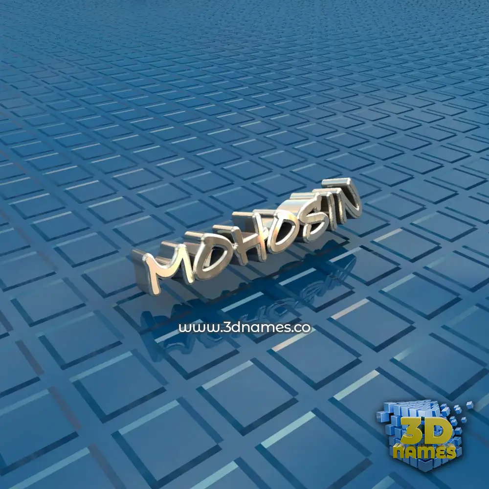 mohosin in Blue Bling style - 3D name wallpaper