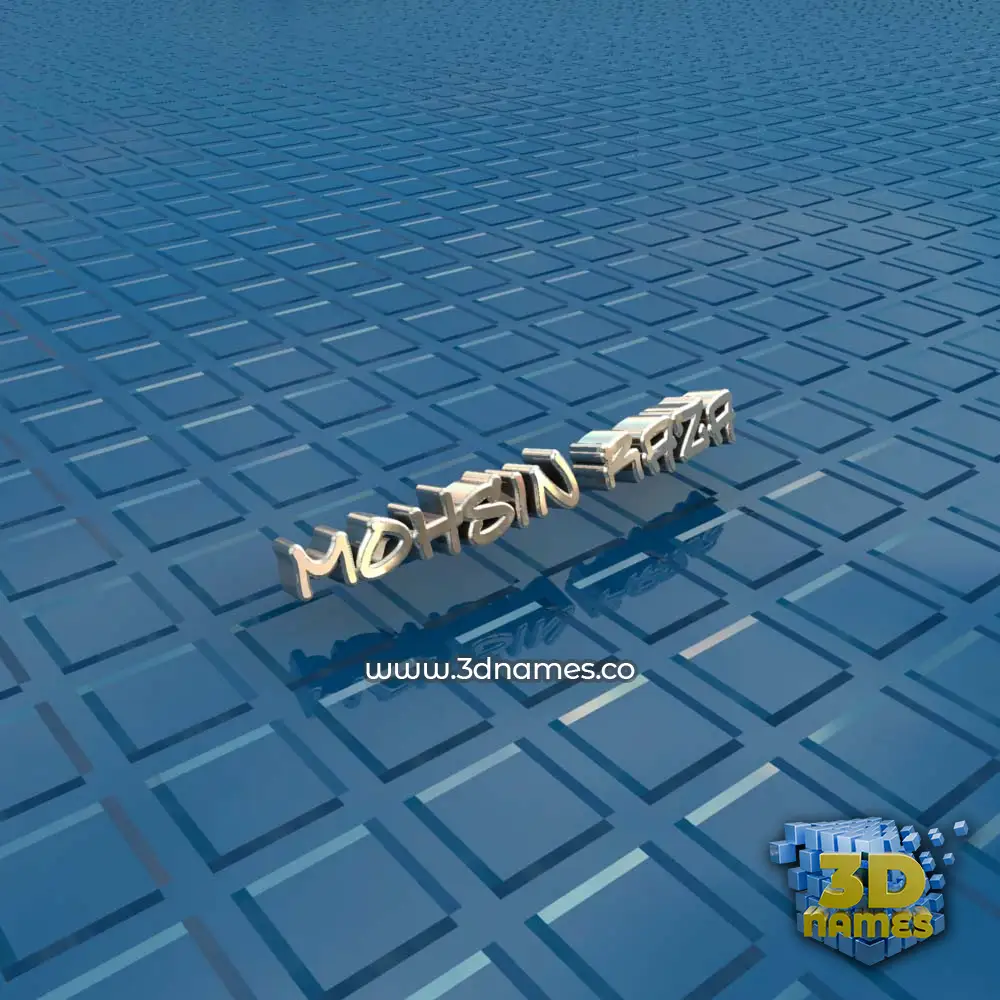 mohsin raza in Blue Bling style - 3D name wallpaper