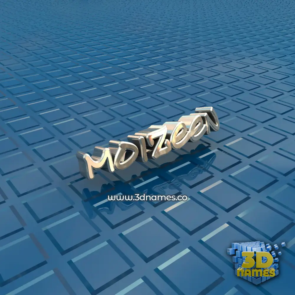 moizeen in Blue Bling style - 3D name wallpaper