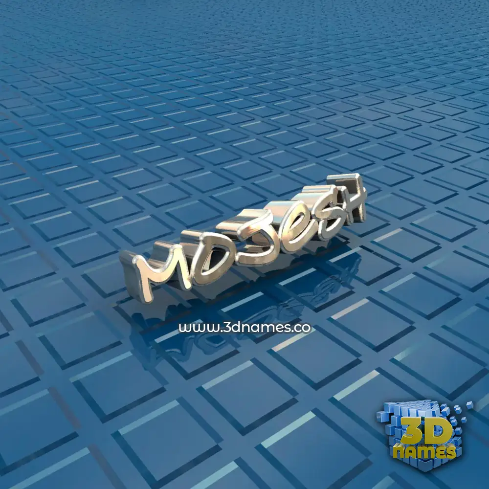 mojesh in Blue Bling style - 3D name wallpaper