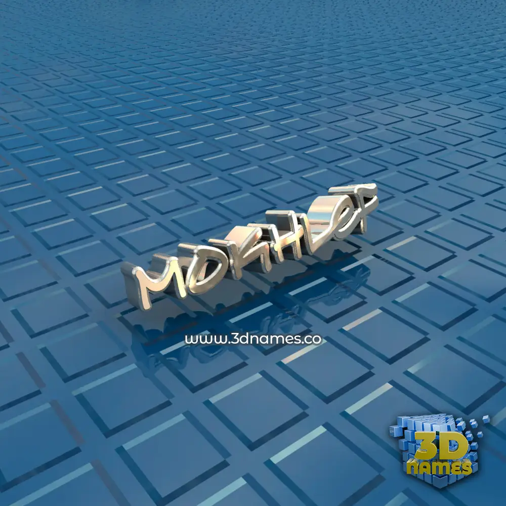 mokhlef in Blue Bling style - 3D name wallpaper