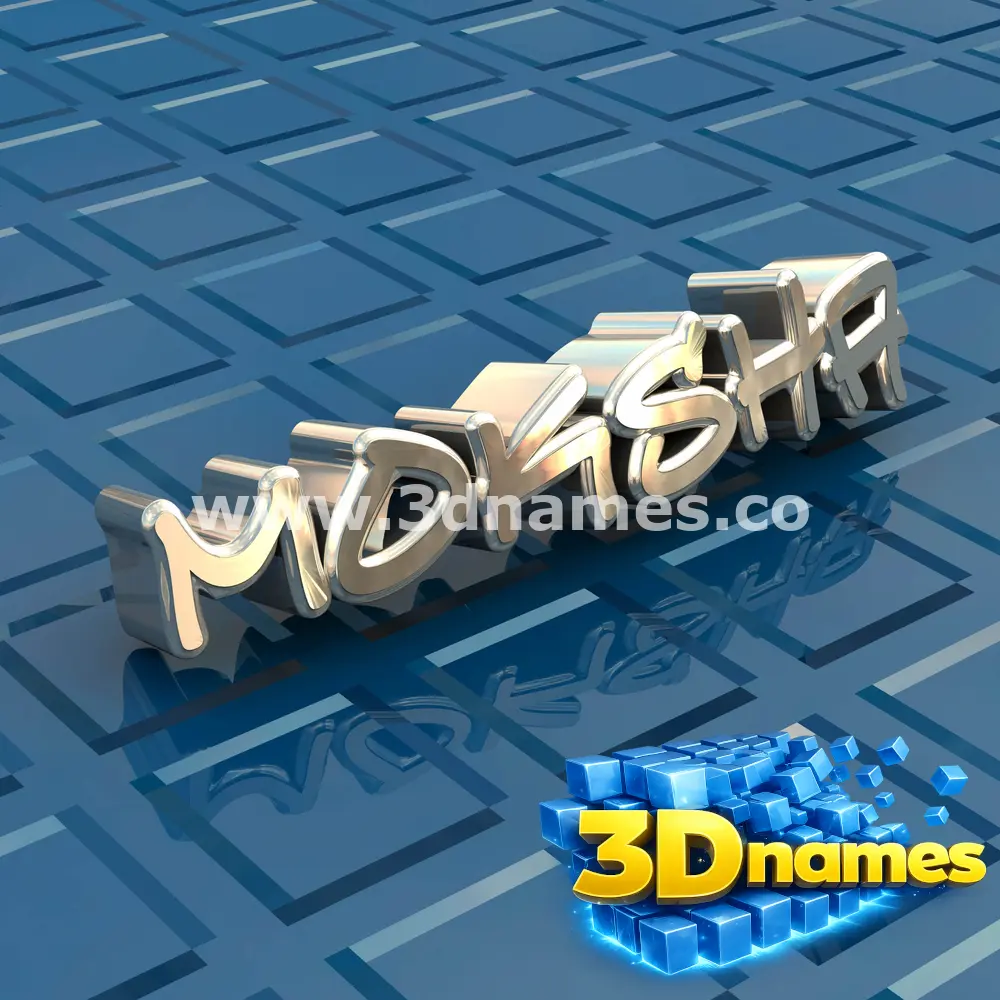 moksha in Blue Bling style - 3D name wallpaper