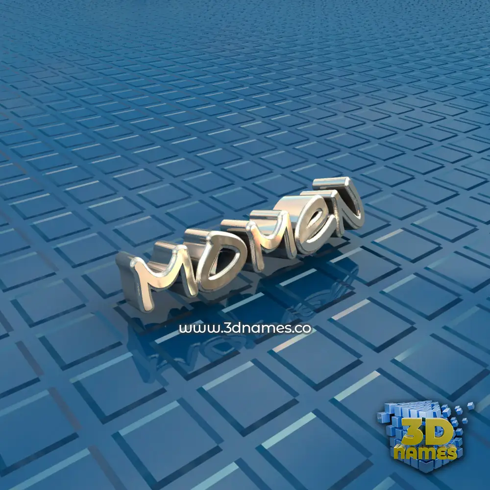momen in Blue Bling style - 3D name wallpaper