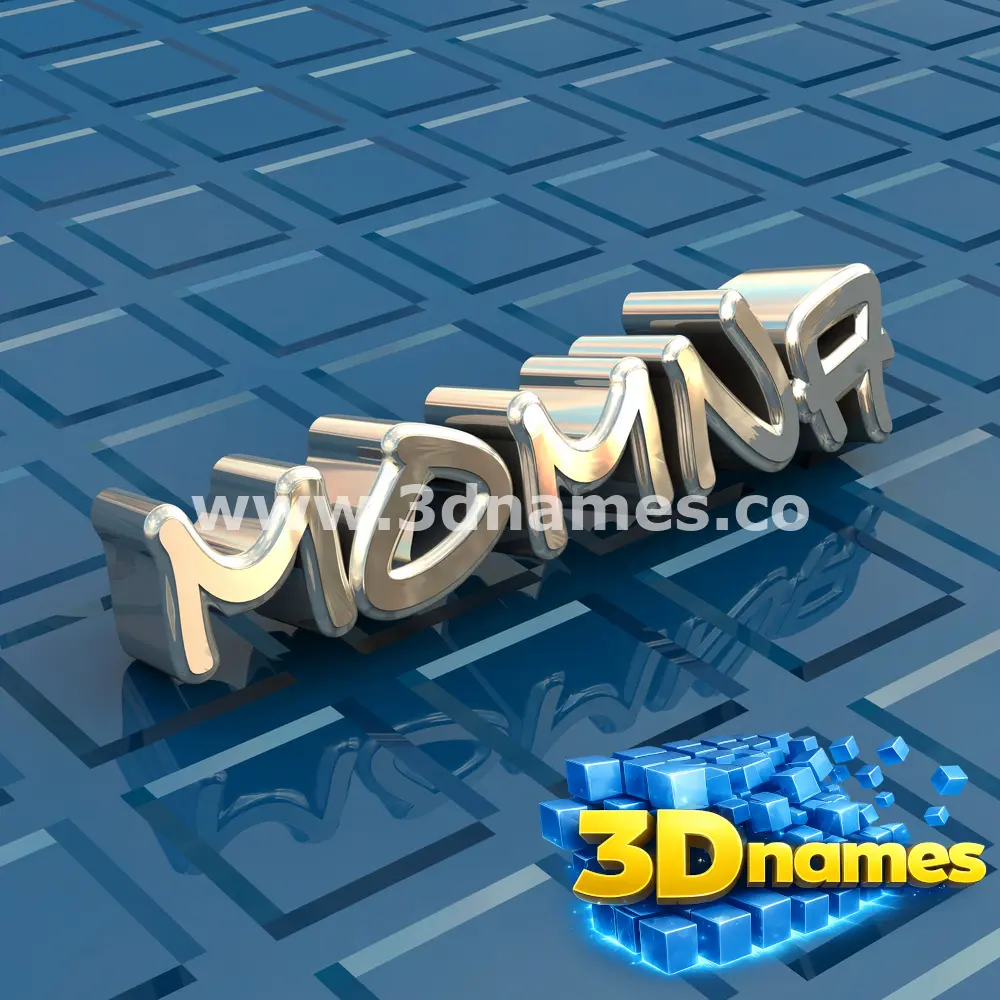 momna in Blue Bling style - 3D name wallpaper