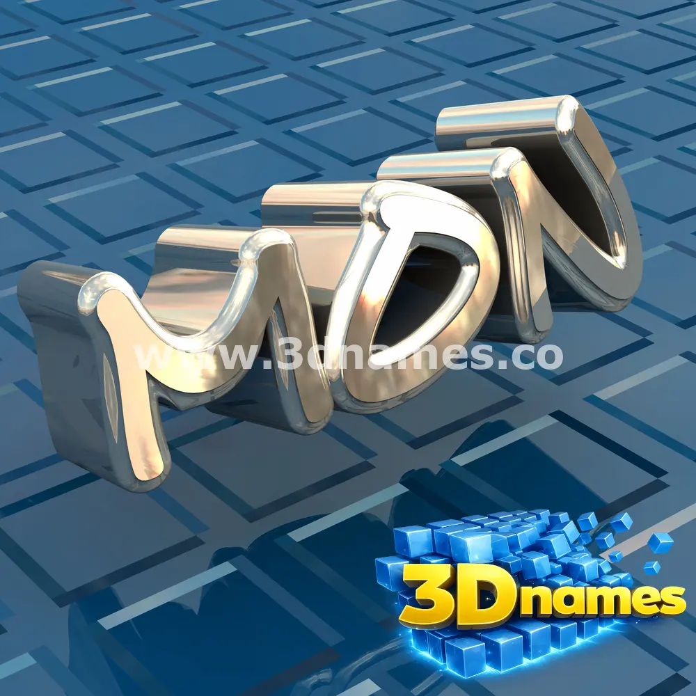 mon in Blue Bling style - 3D name wallpaper