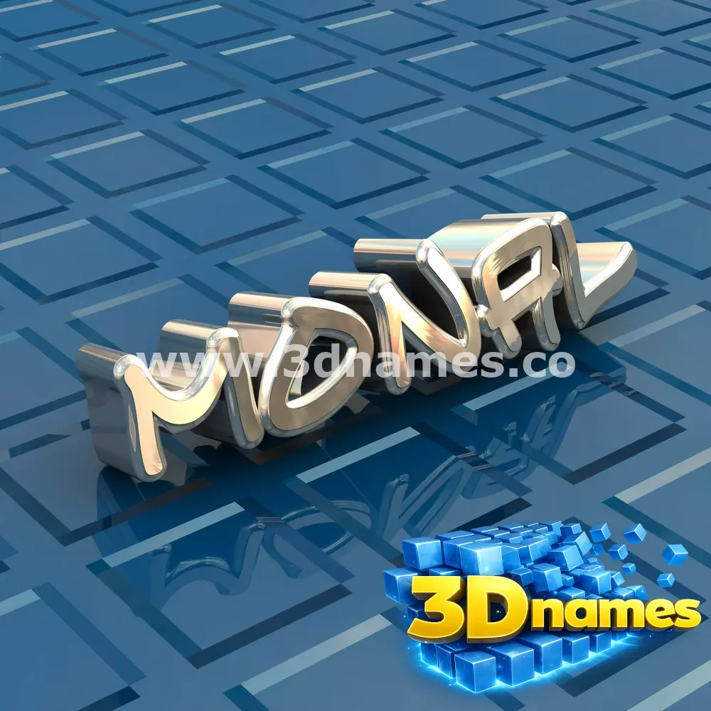 monal in Blue Bling style - 3D name wallpaper