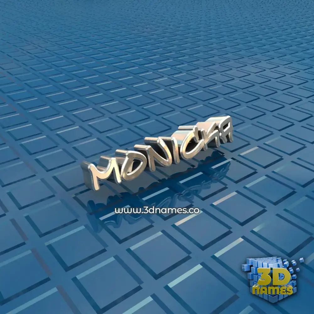 monicka in Blue Bling style - 3D name wallpaper