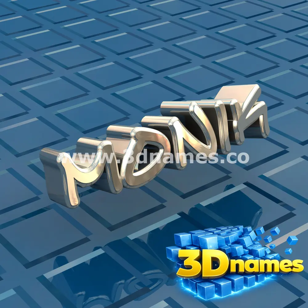 monik in Blue Bling style - 3D name wallpaper