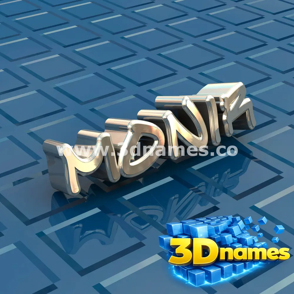 monir in Blue Bling style - 3D name wallpaper