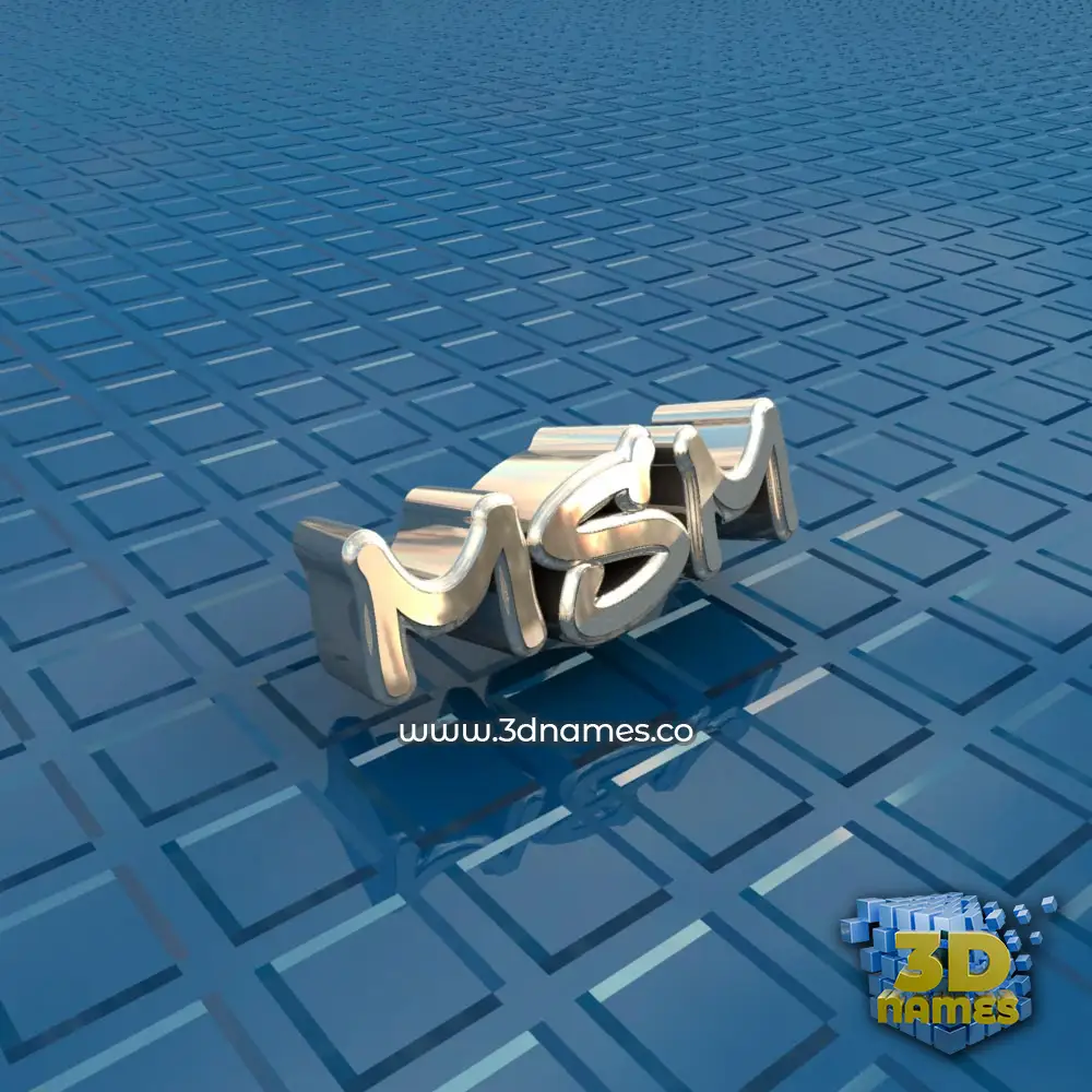 msm in Blue Bling style - 3D name wallpaper