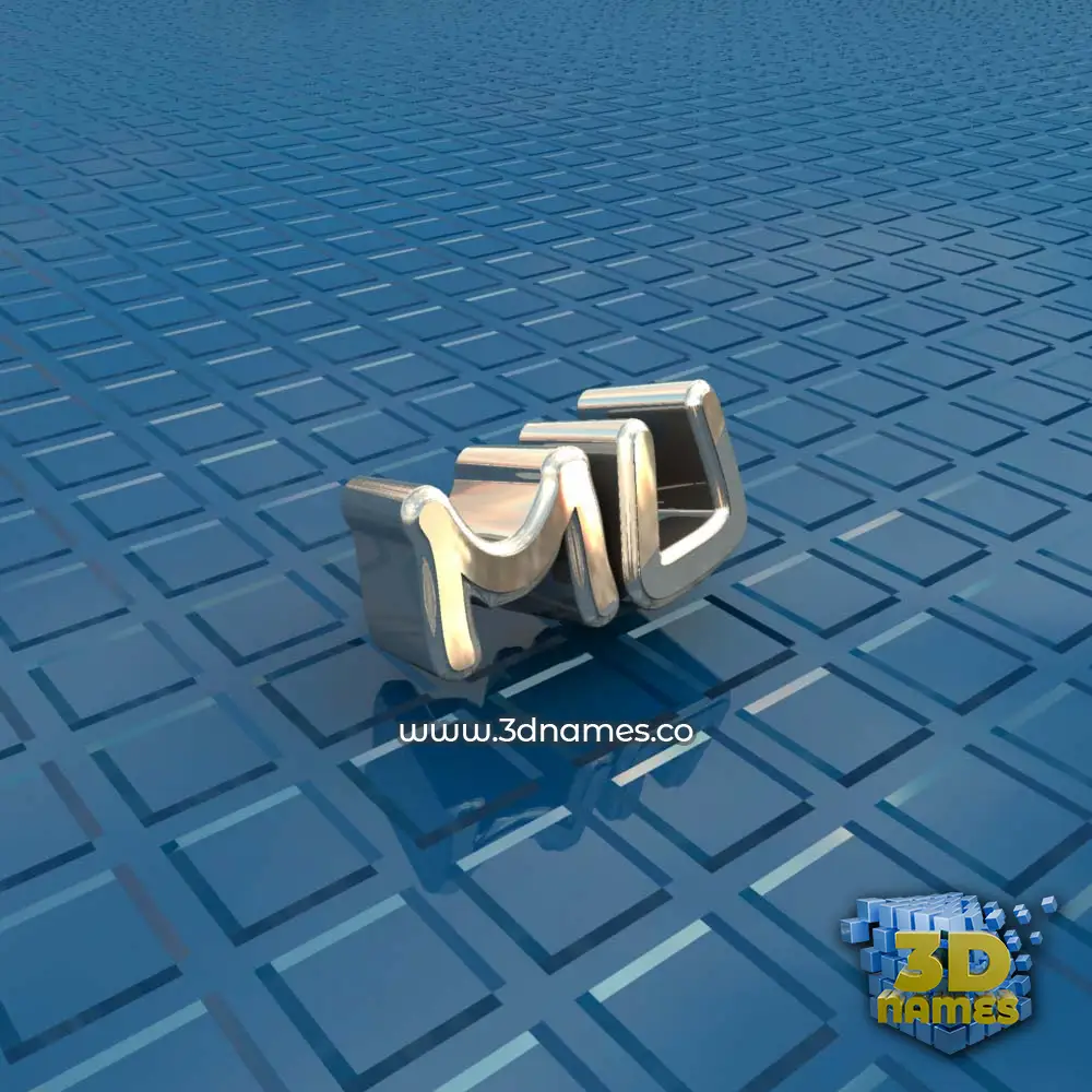 mu in Blue Bling style - 3D name wallpaper