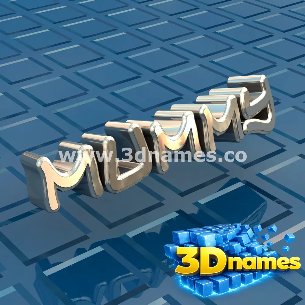mummy in Blue Bling style - 3D name wallpaper
