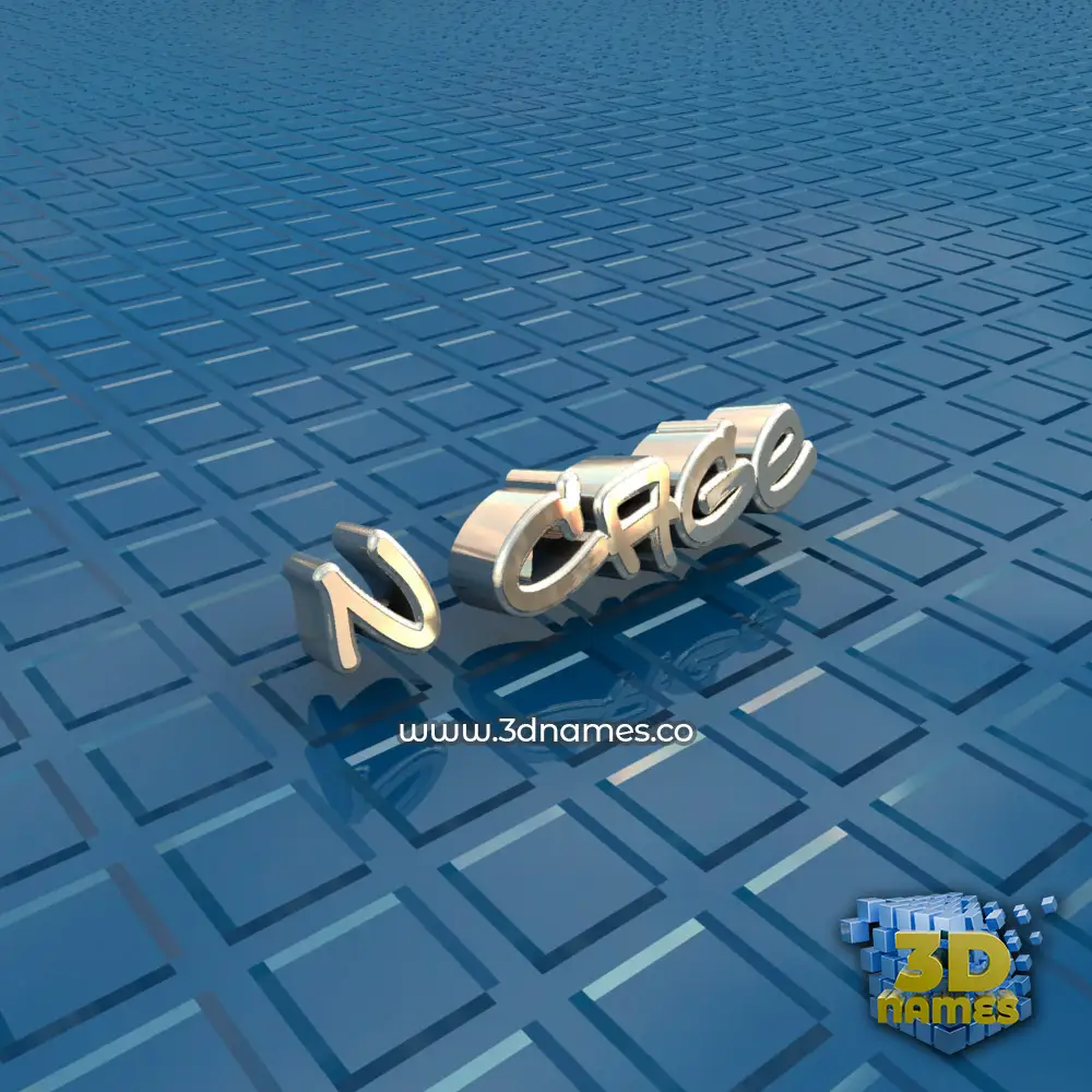 n cage in Blue Bling style - 3D name wallpaper