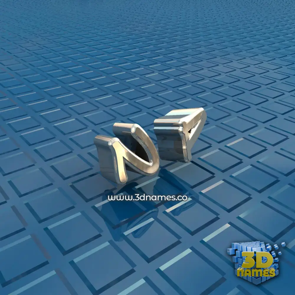 n p in Blue Bling style - 3D name wallpaper