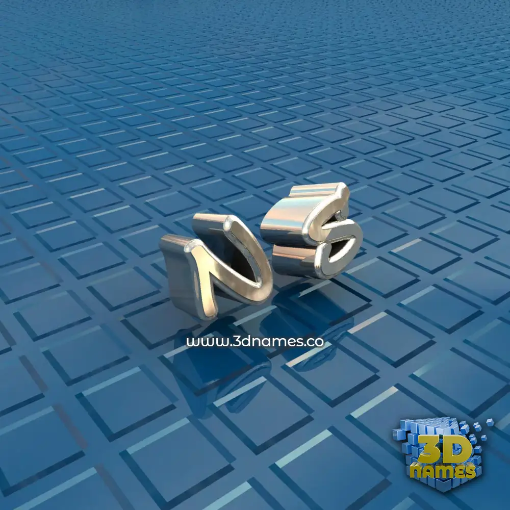 n s in Blue Bling style - 3D name wallpaper
