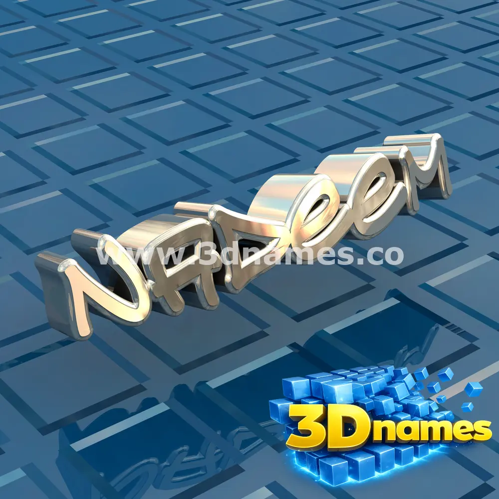 nadeem in Blue Bling style - 3D name wallpaper