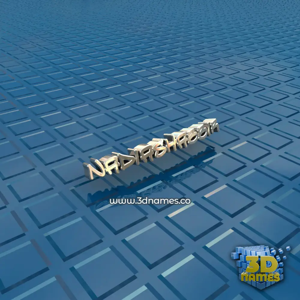 nadiashabbir in Blue Bling style - 3D name wallpaper