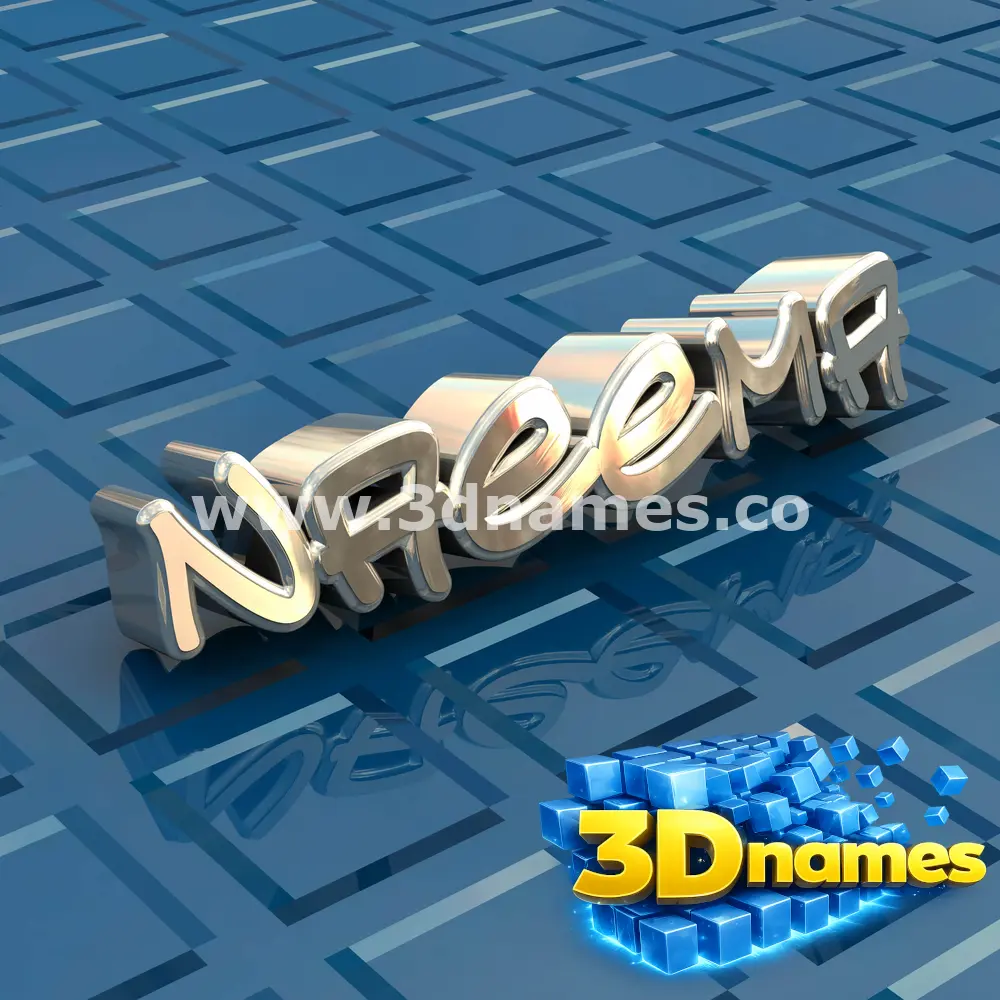 naeema in Blue Bling style - 3D name wallpaper