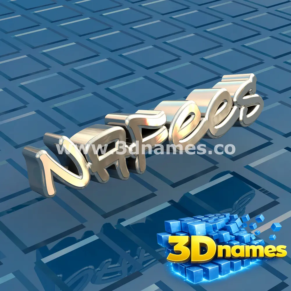 nafees in Blue Bling style - 3D name wallpaper