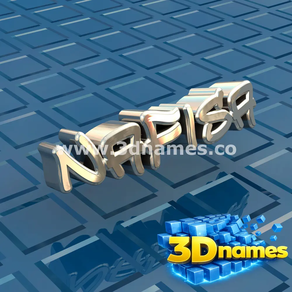 nafisa in Blue Bling style - 3D name wallpaper
