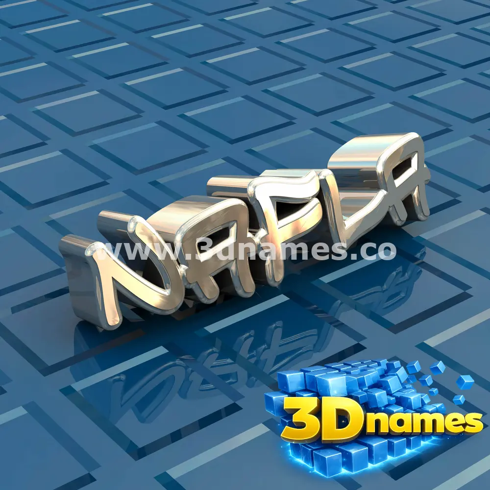 nafla in Blue Bling style - 3D name wallpaper