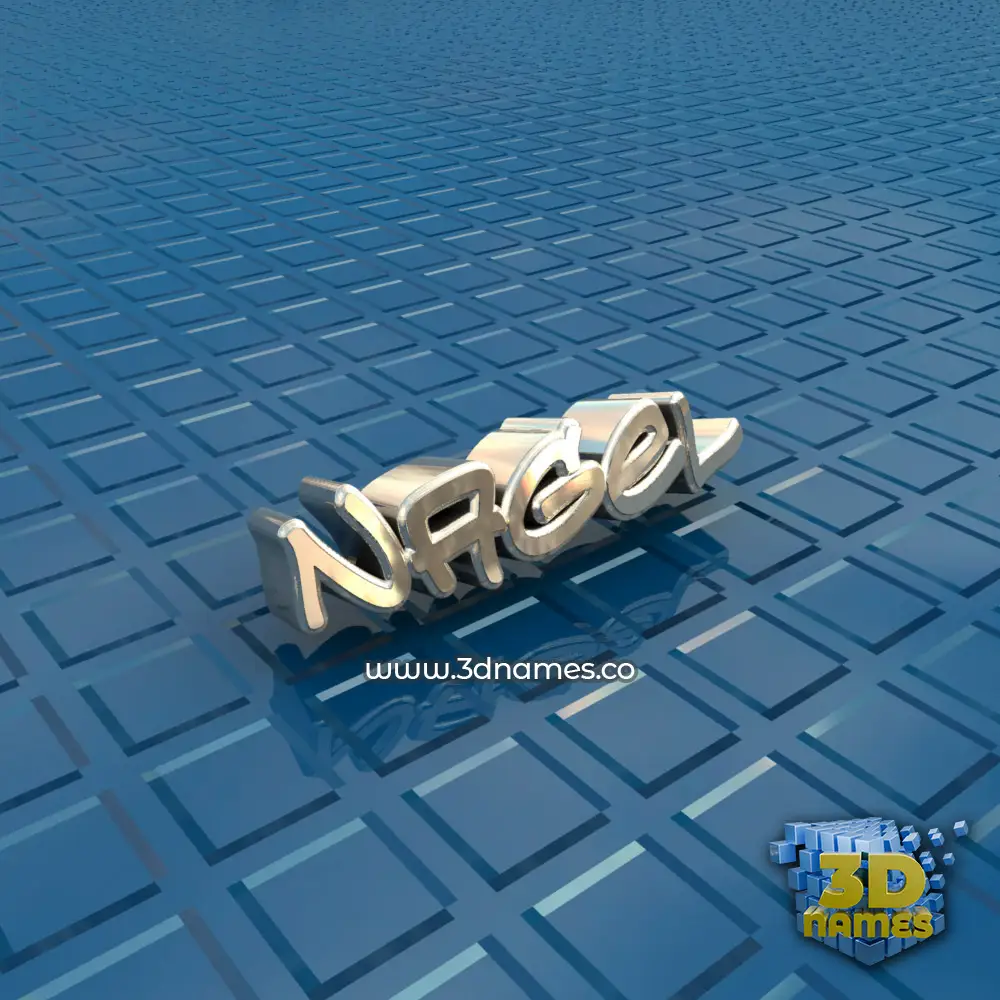nagel in Blue Bling style - 3D name wallpaper