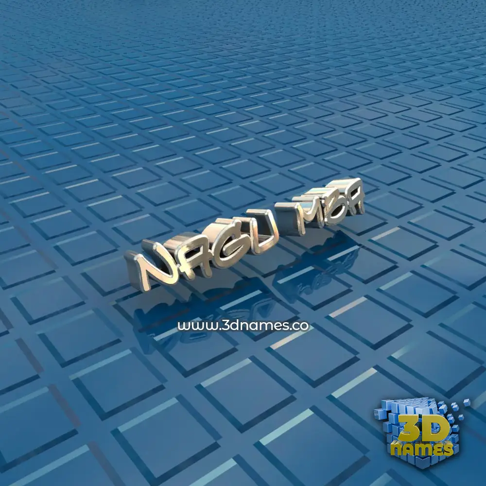 nagu mba in Blue Bling style - 3D name wallpaper