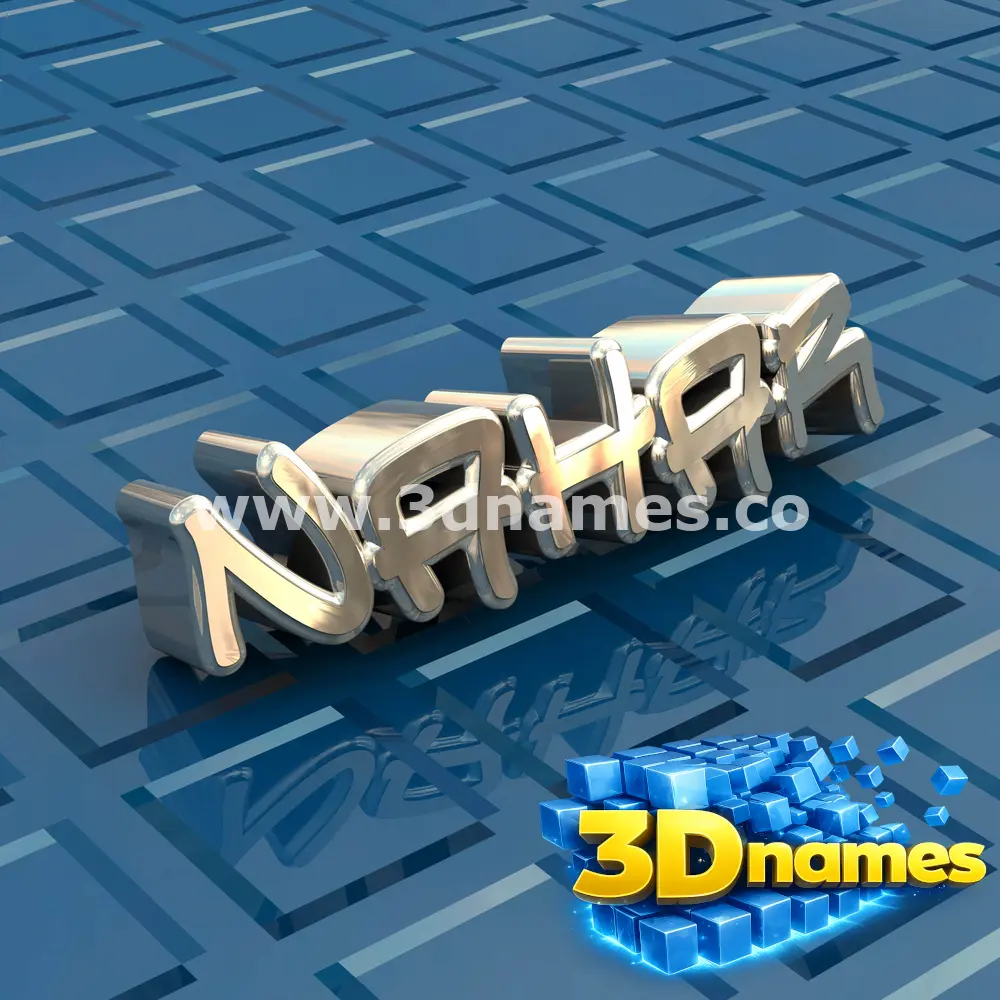 nahar in Blue Bling style - 3D name wallpaper