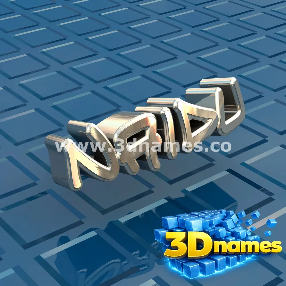 naidu in Blue Bling style - 3D name wallpaper