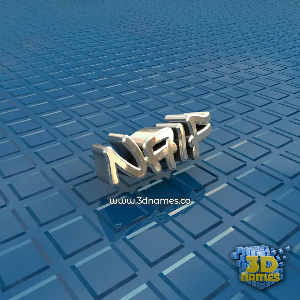 naif in Blue Bling style - 3D name wallpaper