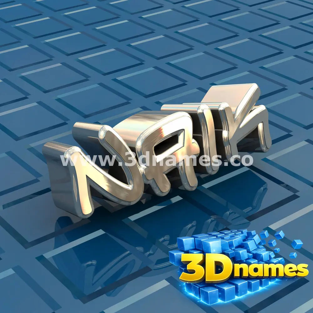naik in Blue Bling style - 3D name wallpaper