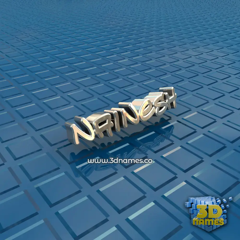 nainesh in Blue Bling style - 3D name wallpaper