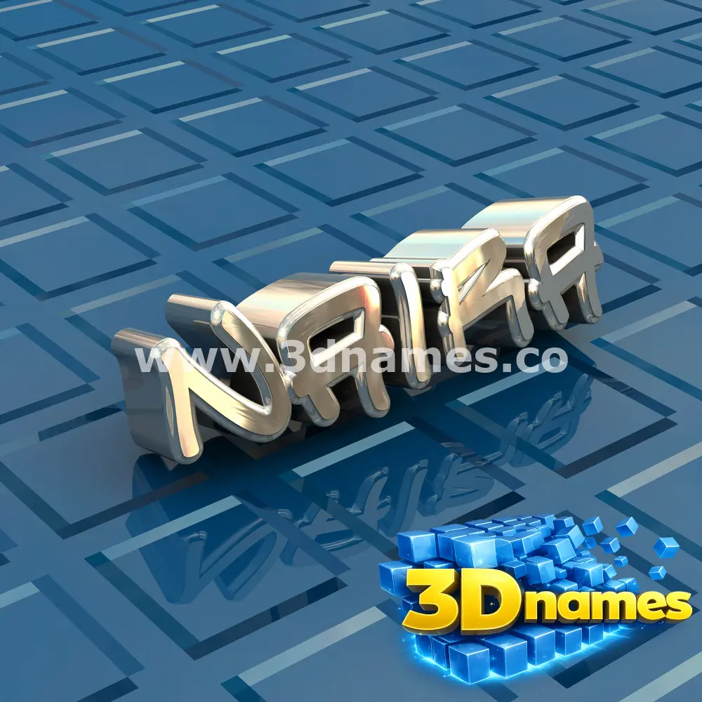 naira in Blue Bling style - 3D name wallpaper
