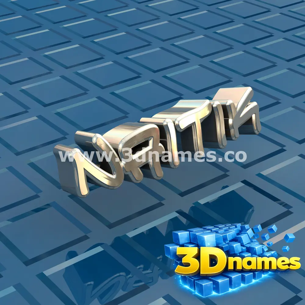 naitik in Blue Bling style - 3D name wallpaper