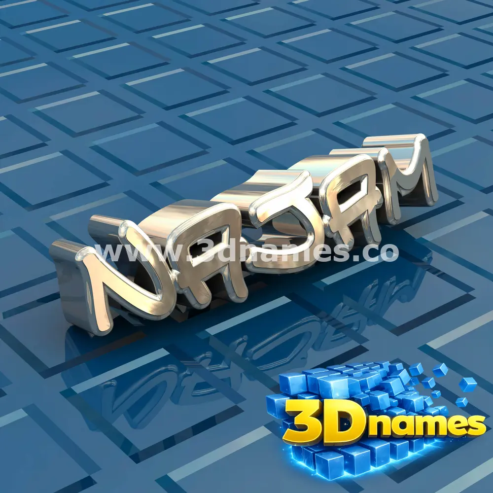 najam in Blue Bling style - 3D name wallpaper