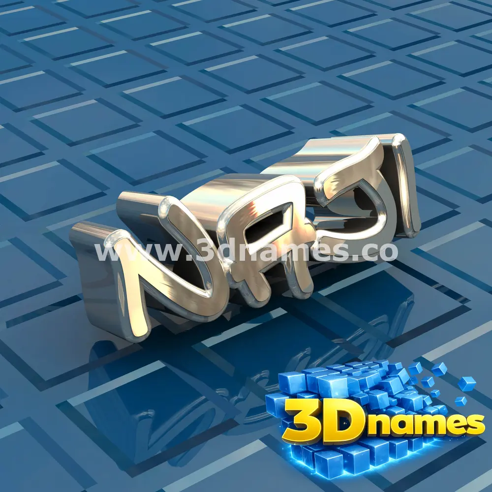 naji in Blue Bling style - 3D name wallpaper