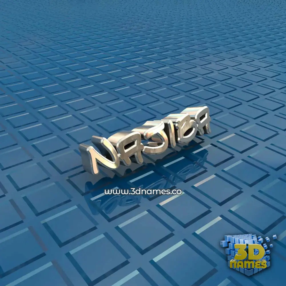 najiba in Blue Bling style - 3D name wallpaper