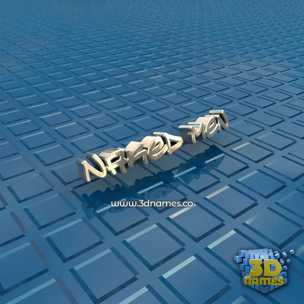 naked men in Blue Bling style - 3D name wallpaper