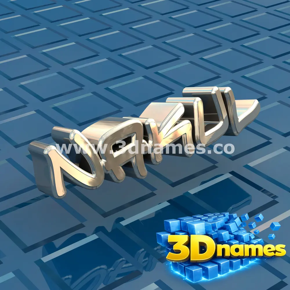 nakul in Blue Bling style - 3D name wallpaper