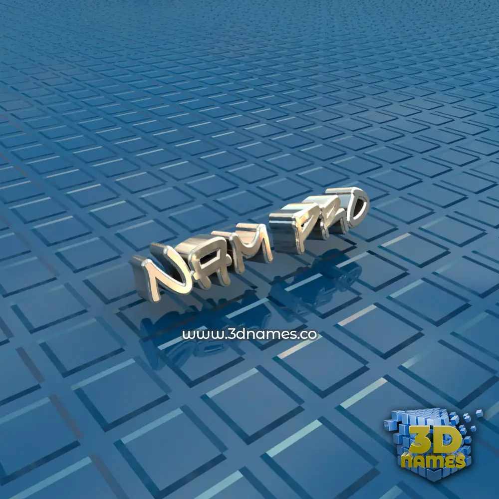 nam pro in Blue Bling style - 3D name wallpaper