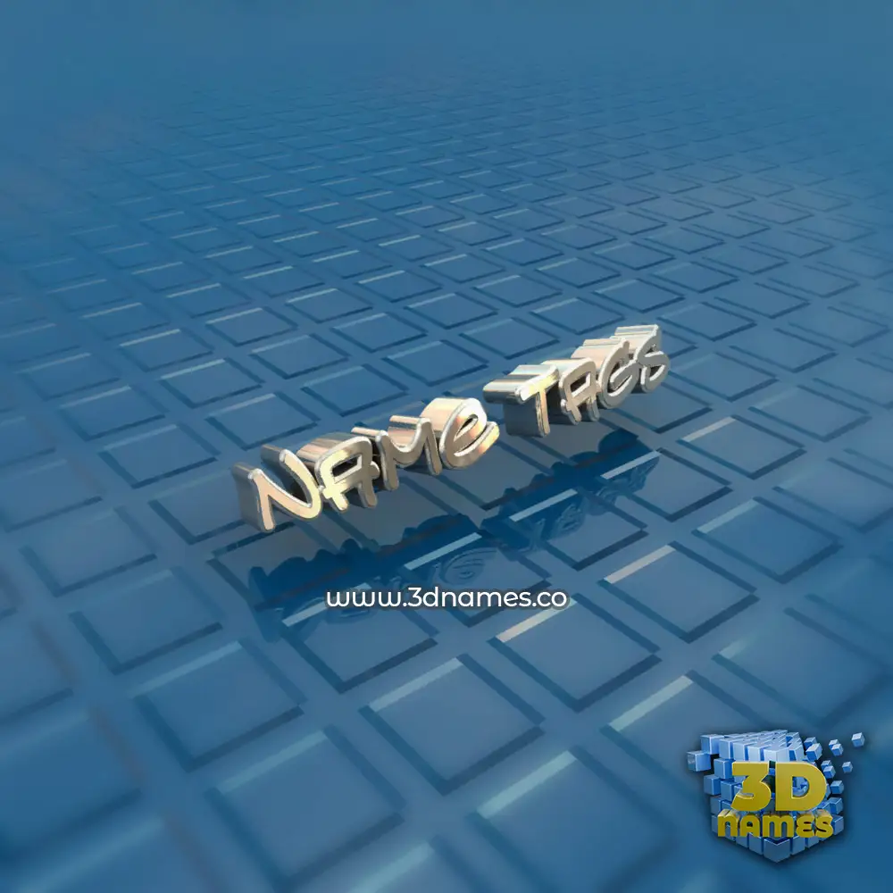 name tags in Blue Bling style - 3D name wallpaper