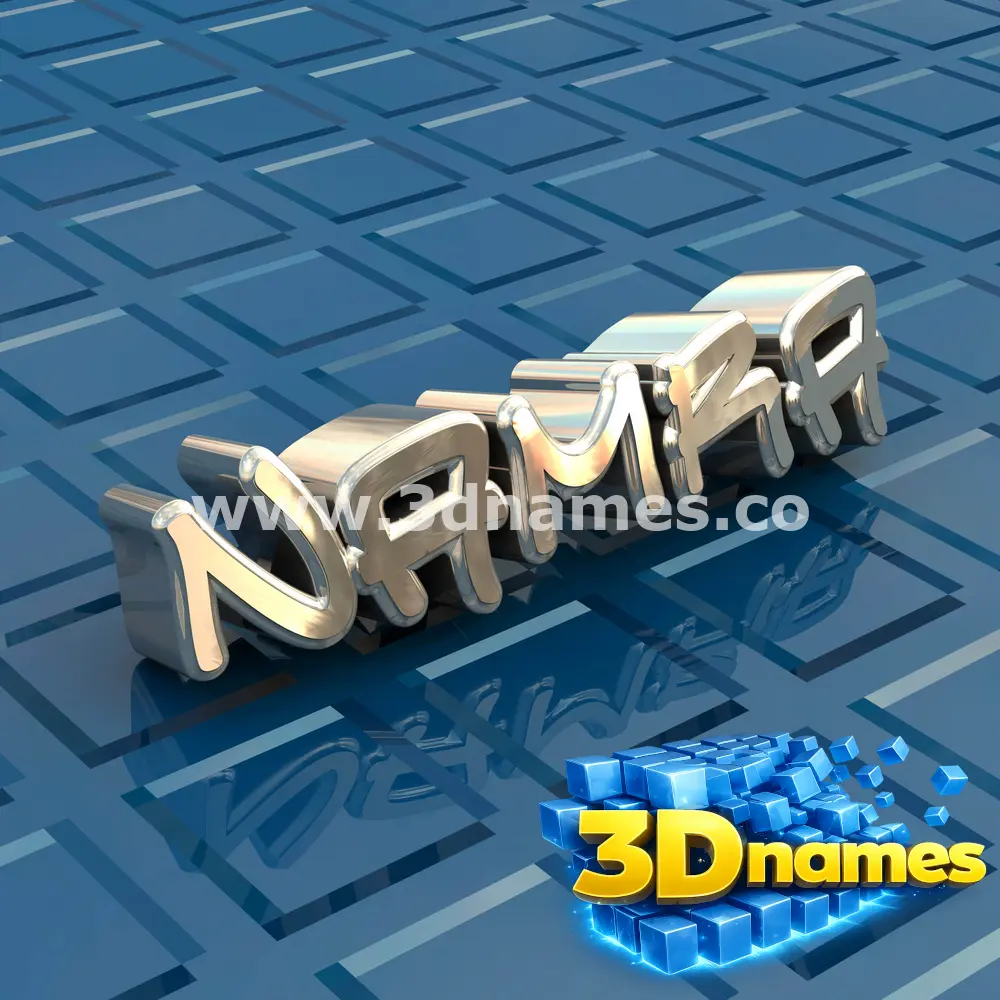 namra in Blue Bling style - 3D name wallpaper