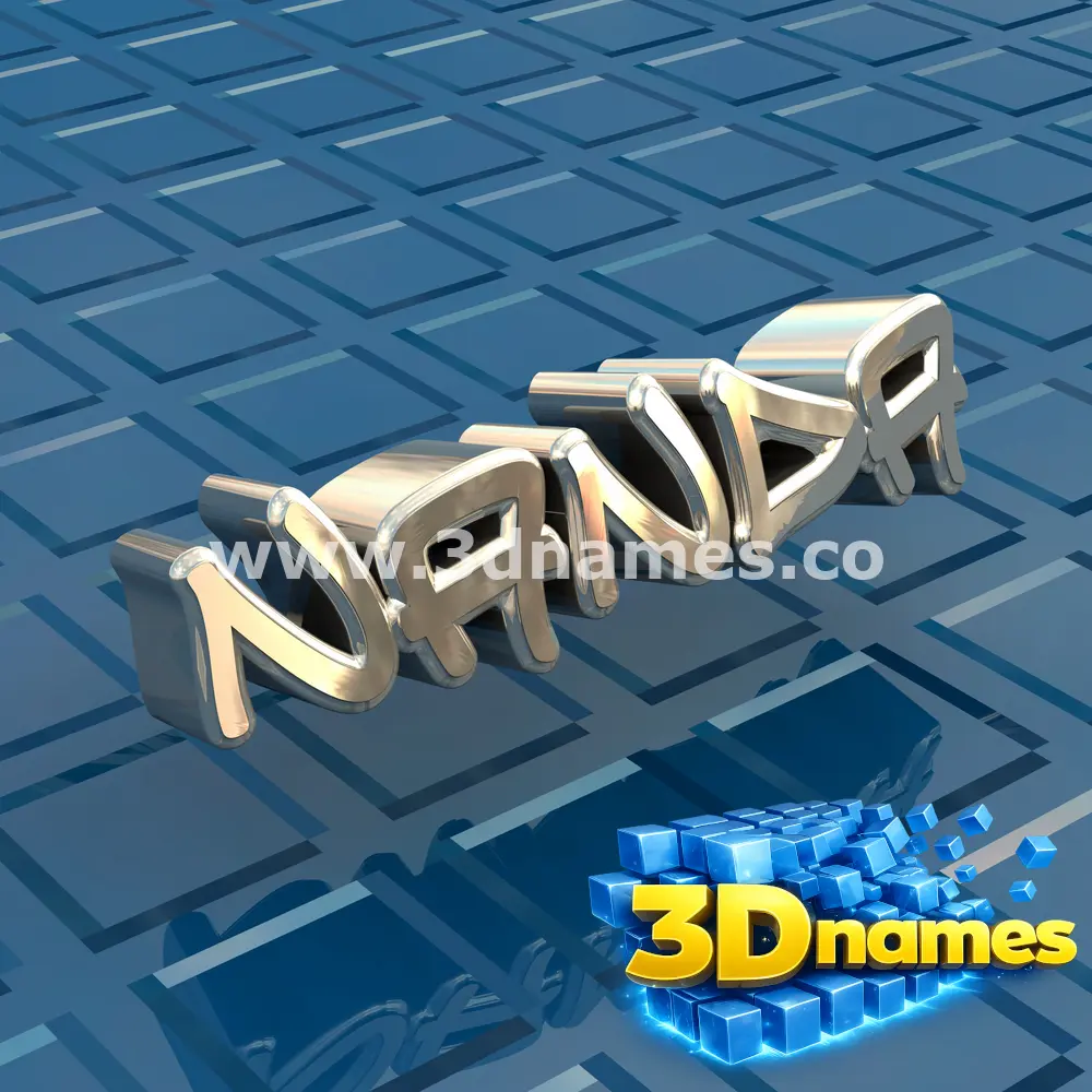 nanda in Blue Bling style - 3D name wallpaper