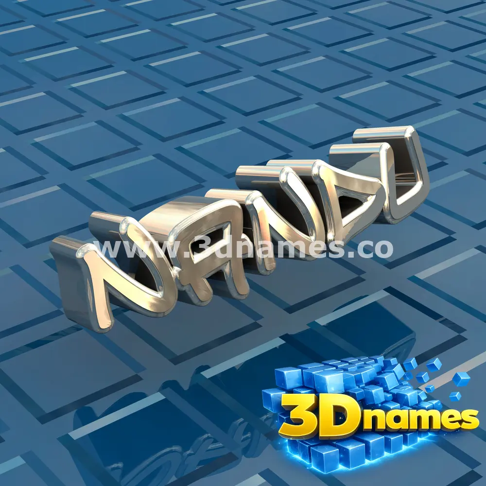 nandu in Blue Bling style - 3D name wallpaper